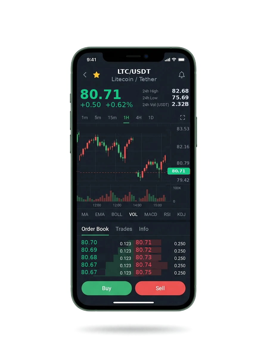 Mobile app screen showing a portfolio summary and a message thread with an account specialist